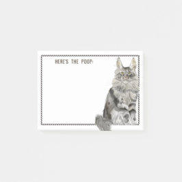 Maine Coon Cat | Lustigt redigerbar text Post-it Block