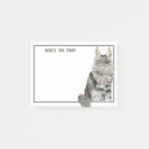 Maine Coon Cat Lustigt redigerbar text Post-it Block