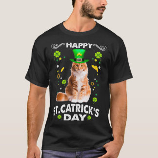 Maine Coon Cat Lycklig St Catricks Day St Patricks T Shirt