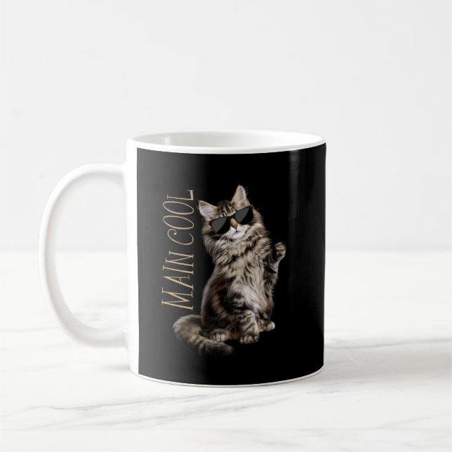Maine Coon Cat - Main Coola  Kaffemugg (Vänster)