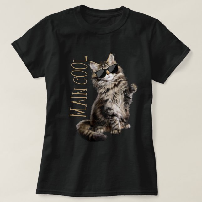 Maine Coon Cat - Main Coola  T Shirt (Design framsida)