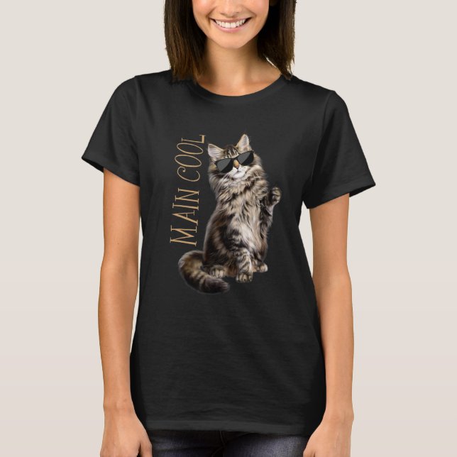 Maine Coon Cat Main Coola T Shirt (Framsida)