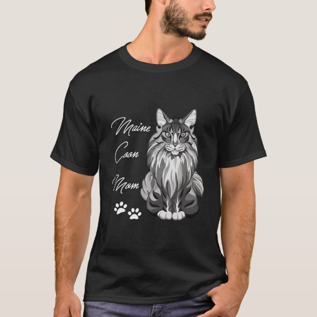 Maine Coon Cat Mamma T Shirt (Framsida)