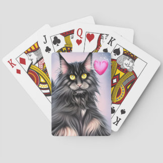 Maine Coon Cat med hjärthjärthjärthjärtans dag Casinokort