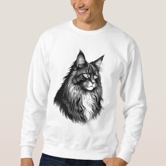 Maine Coon Cat Men's Sweatshirt (Framsida)
