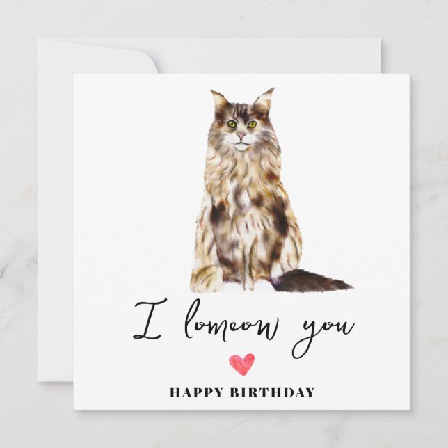 Maine Coon Cat Morsa mariy Pets Birthday Kort (Framsida)
