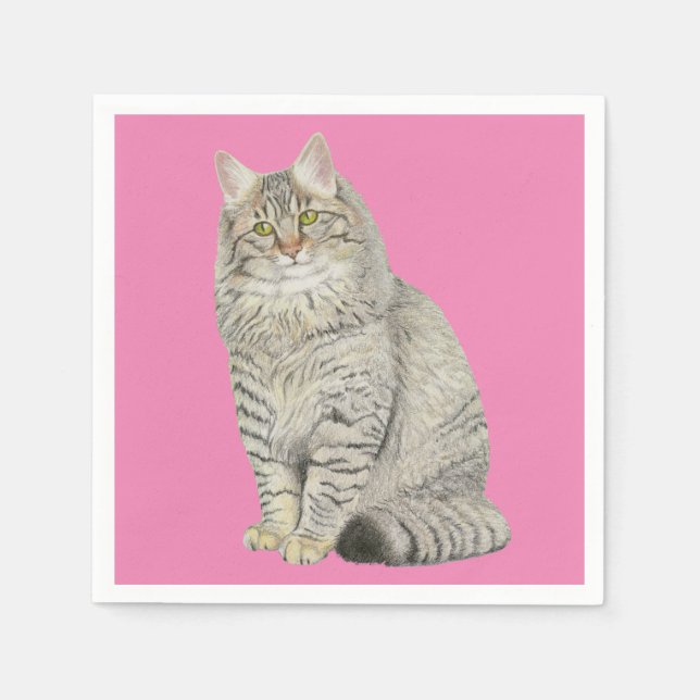 Maine Coon Cat Napkins Pappersservett (Framsidan)