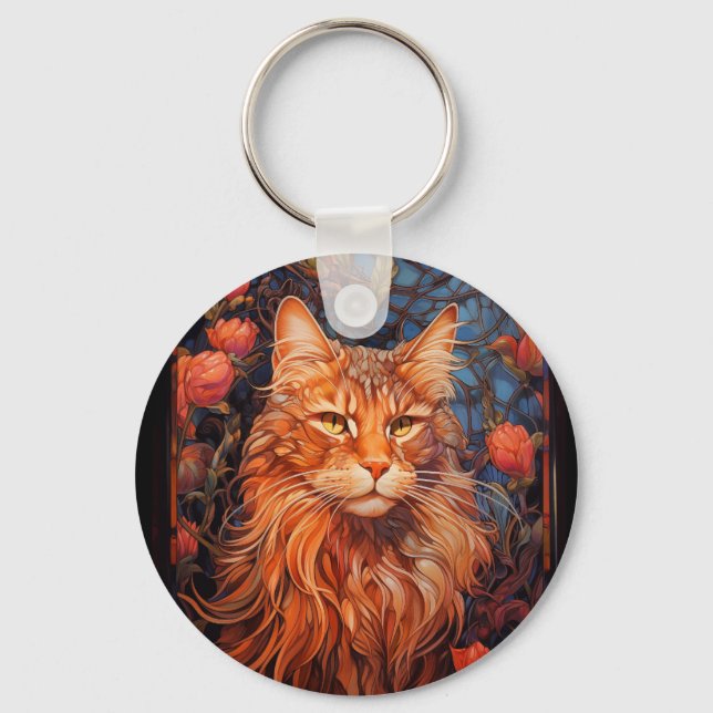 Maine Coon cat Nyckelring (Framsida)
