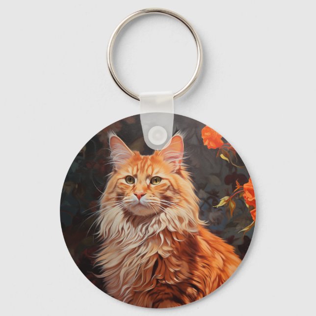 Maine Coon cat Nyckelring (Framsida)
