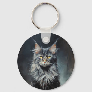 Maine Coon cat Nyckelring