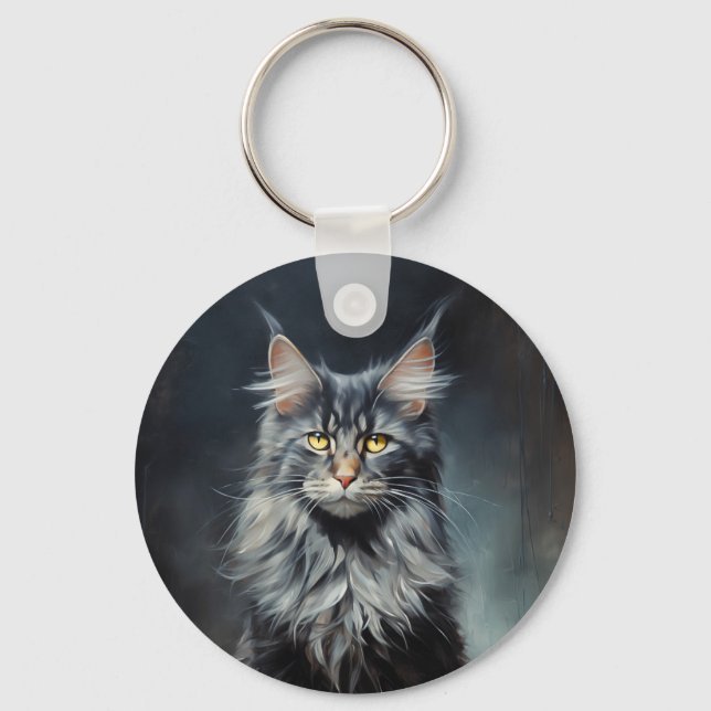Maine Coon cat Nyckelring (Framsida)