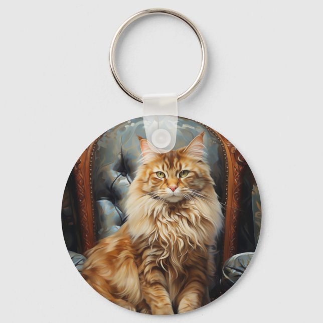 Maine Coon cat Nyckelring (Framsida)
