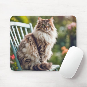 Maine Coon Cat On Ordförande Musmatta