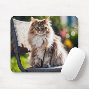 Maine Coon Cat On Ordförande Musmatta