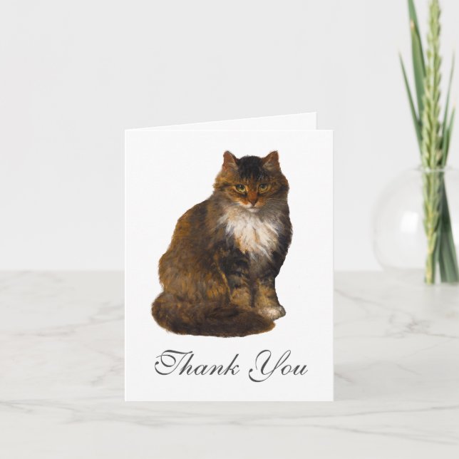 Maine Coon Cat Pavisserligen Porträtt Art Tack Kort (Framsida)