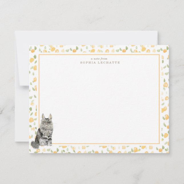 Maine Coon Cat Personlig Stationery Anteckningskort (Framsida)
