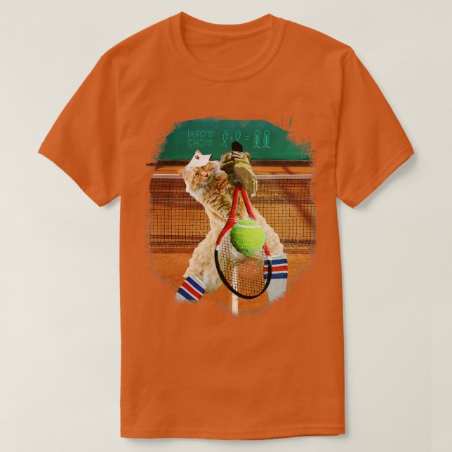 Maine Coon Cat Play Tennis 1 T Shirt (Design framsida)