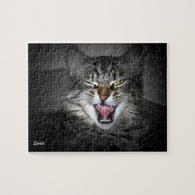 Maine Coon Cat Puzzle Pussel (Horisontell)