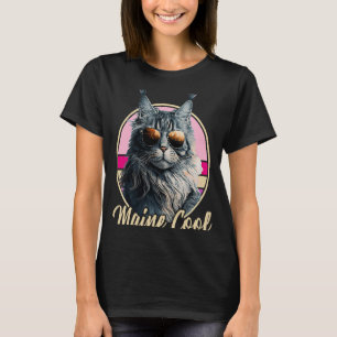 Maine Coon Cat Retro Outfit Maine Coola Animal Kit T Shirt