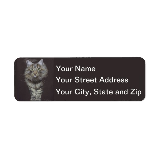 Maine Coon Cat Returadress Etikett (Framsidan)