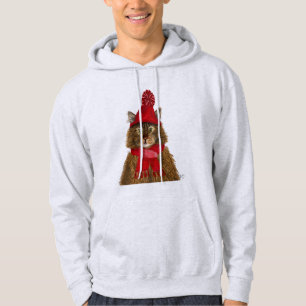 Maine Coon Cat Sweatshirt Med Luva