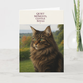 Maine Coon Cat Sympathy & Thinking of You Card Helgkort