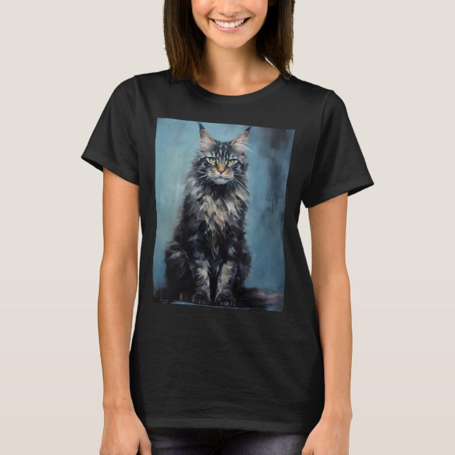 Maine Coon cat T Shirt (Framsida)