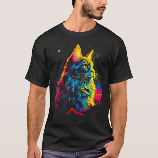 Maine Coon Cat T Shirt (Framsida)