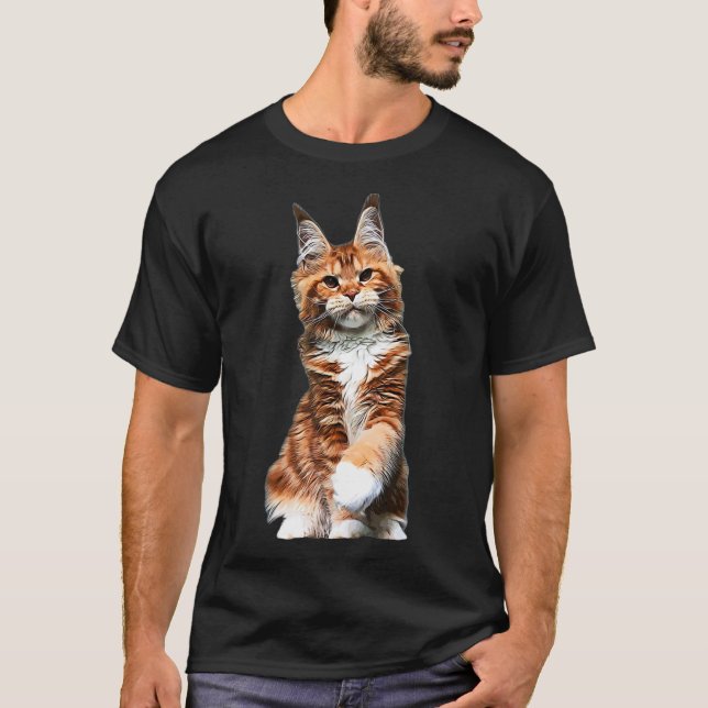 Maine Coon Cat   T Shirt (Framsida)