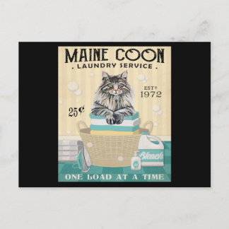 Maine Coon Cat Tvätt Company 2 Vykort