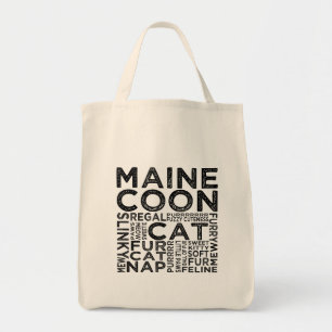 Maine Coon Cat Typography Tygkasse