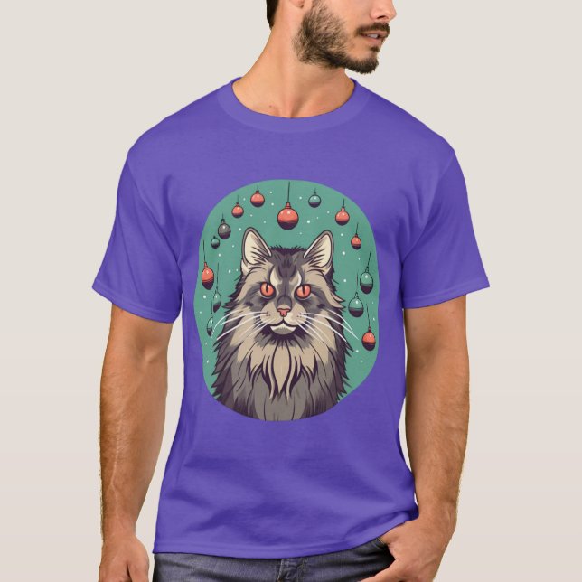 Maine Coon Cat Xmas Ornament1 T Shirt (Framsida)