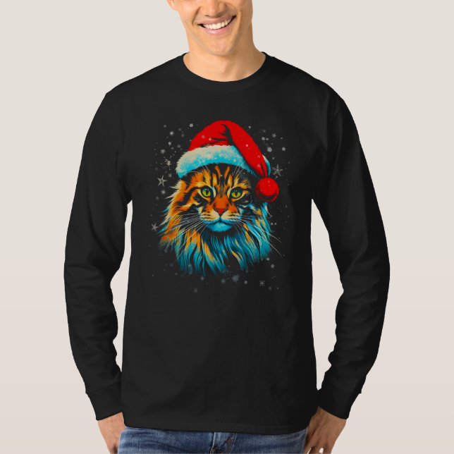 Maine Coon Cat Xmas T Shirt (Framsida)