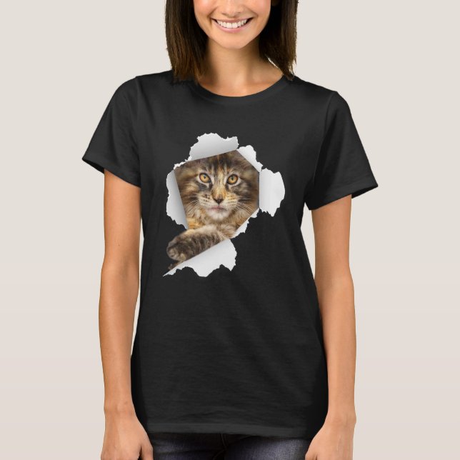 Maine Coon Cats Kitten Cute Cat Cat T Shirt (Framsida)