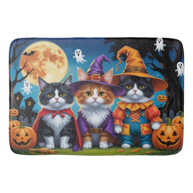 Maine Coon Cats Pumpkin Halloween Funny Badrumsmatta (Framsidan)