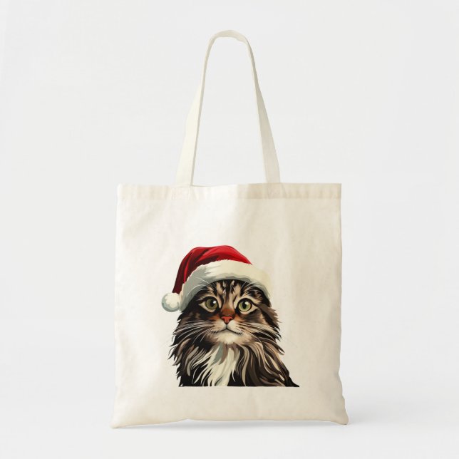 Maine coon, CHRISTMAS, kattunge, kattunge presente Tygkasse (Framsidan)