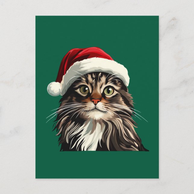 Maine coon, CHRISTMAS, kattunge, kattunge presente Vykort (Framsida)