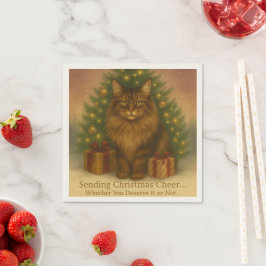 Maine Coon Christmas Napkins | Funny Holiday Table Pappersservett
