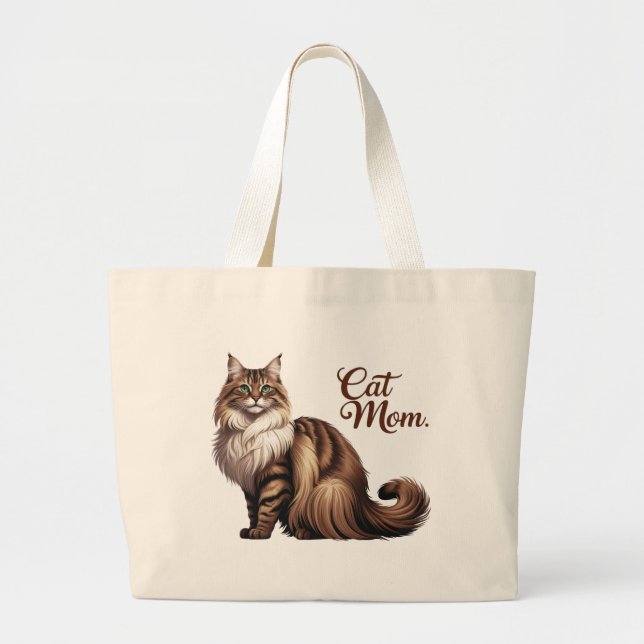 Maine Coon Empire Cat Mamma Tote Bag I Jumbo Tygkasse (Framsidan)
