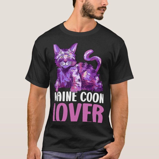 Maine Coon för katt T Shirt (Framsida)