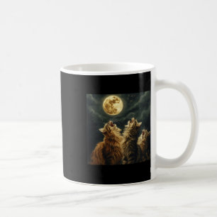 Maine Coon Howl vid Måne Cat Lover Kaffemugg