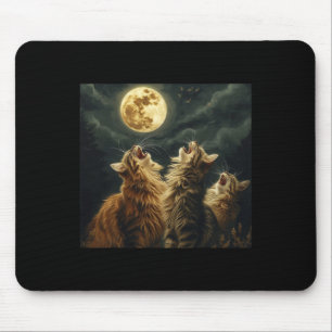 Maine Coon Howl vid Måne Cat Lover Musmatta