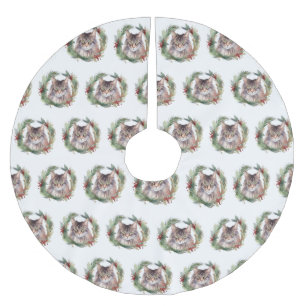 Maine Coon Kat jul Utandning Kitten Julgransmatta Borstad Polyester
