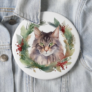 Maine Coon Kat jul Utandning Kitten Knapp