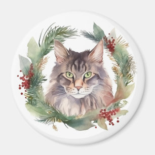 Maine Coon Kat jul Utandning Kitten Magnet