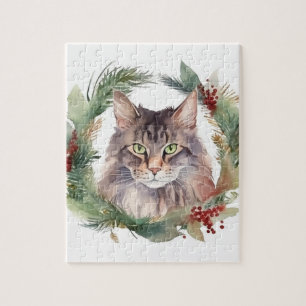 Maine Coon Kat jul Utandning Kitten Pussel
