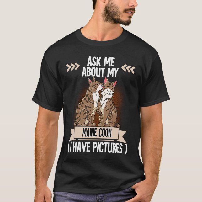 Maine Coon Katt  8 T Shirt (Framsida)