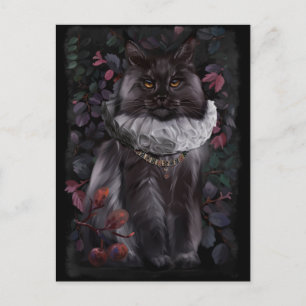 Maine Coon-katt i en gammal aristokratisk dräkt Vykort
