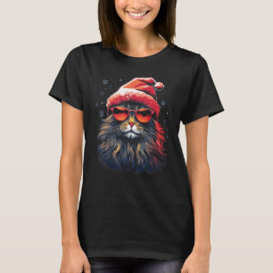 Maine Coon Katt Jul Grafiska T-shirts för Män Kvin