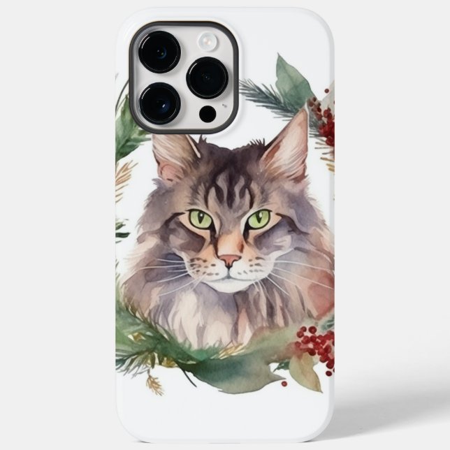 Maine Coon Katt Julkrans Festlig Kittel (Baksida)